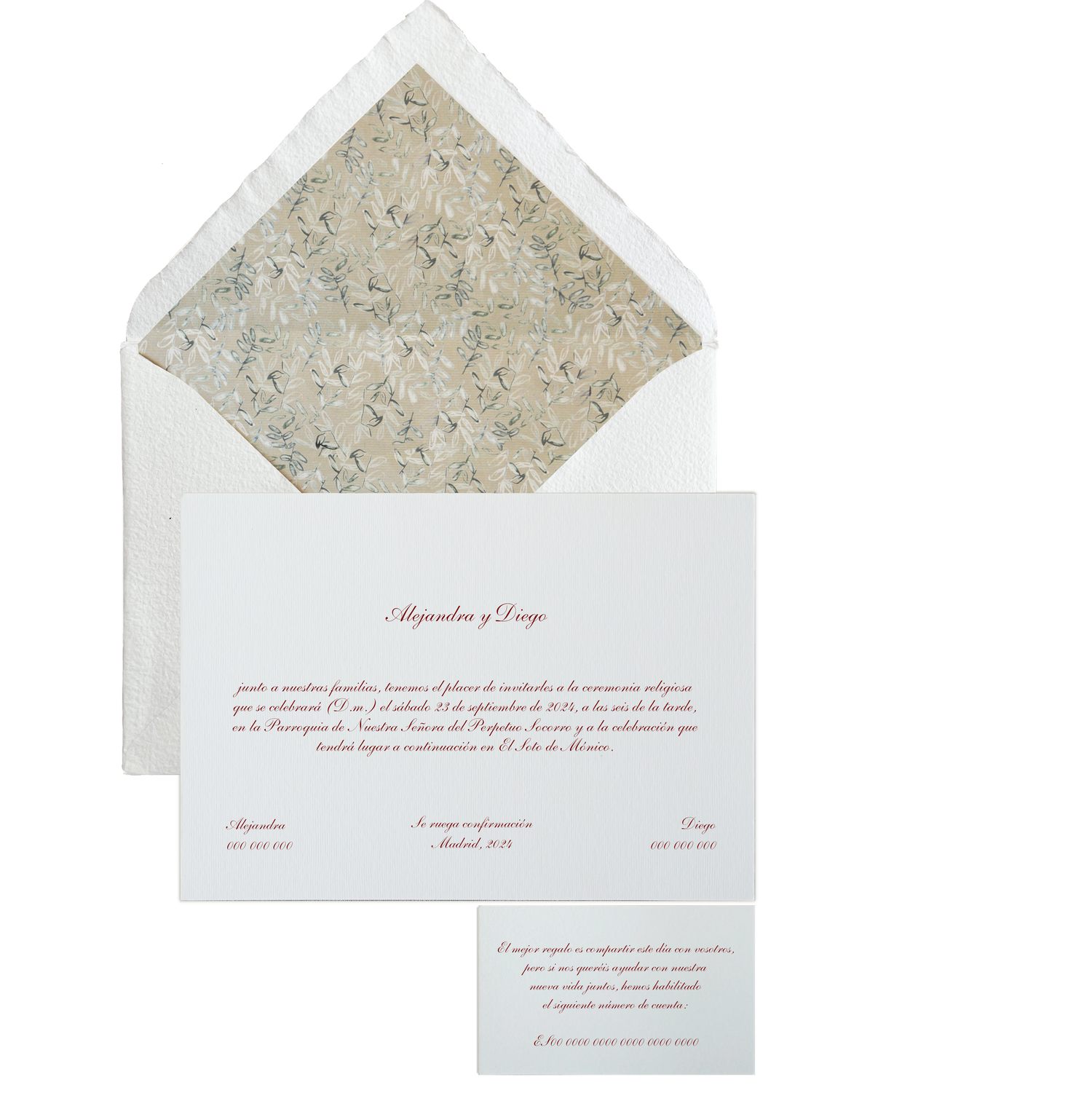 Invitación Pattern BORDEAUX OSCURO