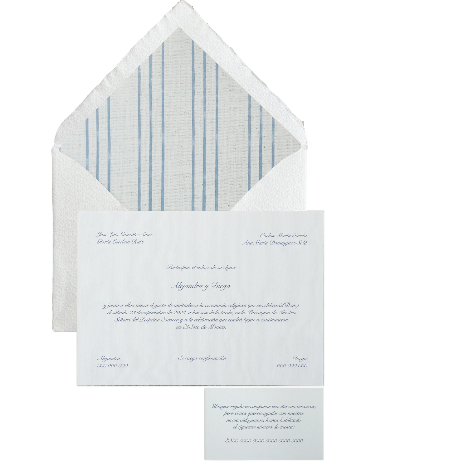 Invitación Pattern RAYAS AZULES