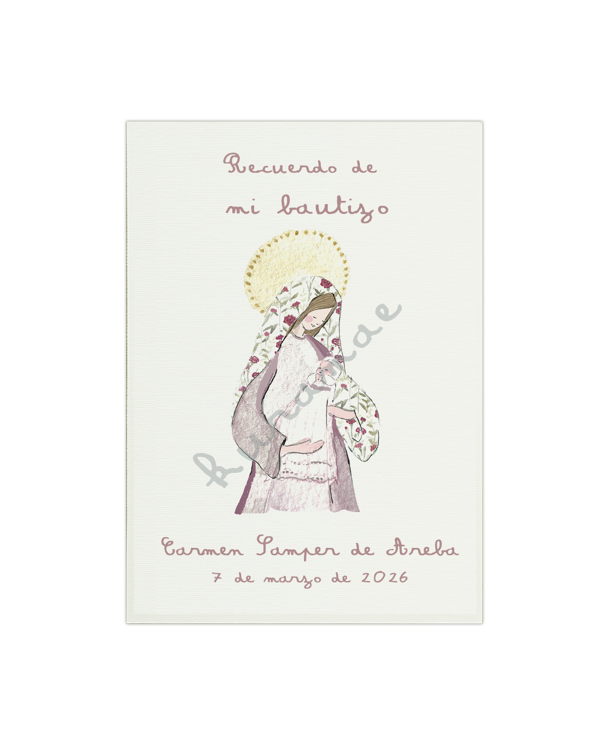 Recordatorio Bautizo Mantos Estampados