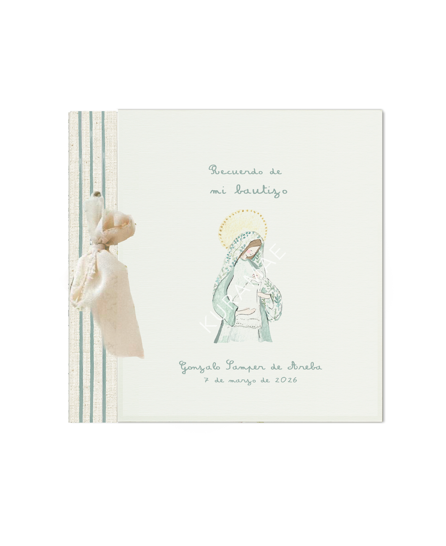 Libro de Bautizo Azul Virgen Bebé