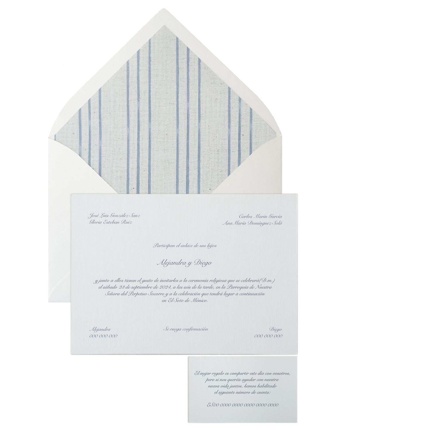 Invitación Pattern RAYAS AZULES