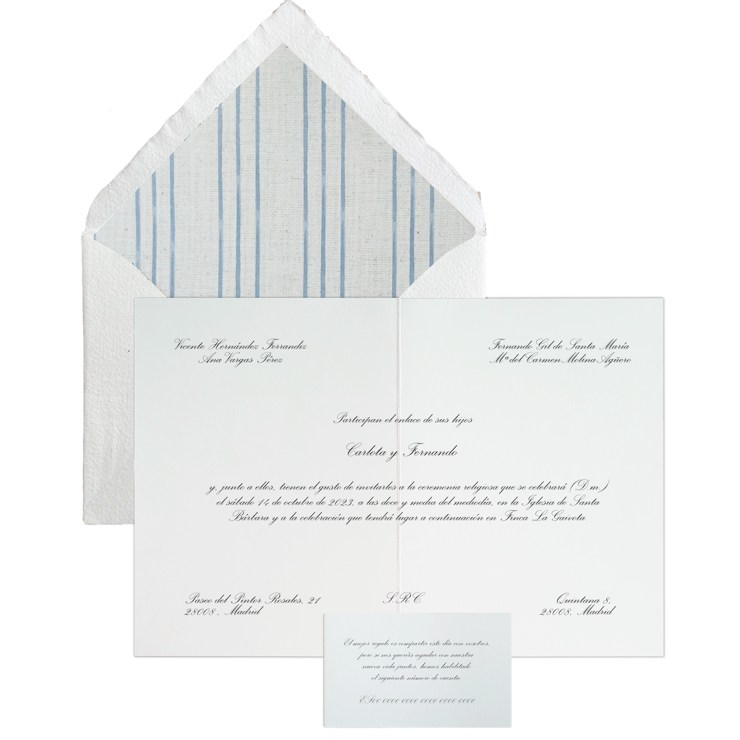 Invitación Pattern RAYAS AZULES