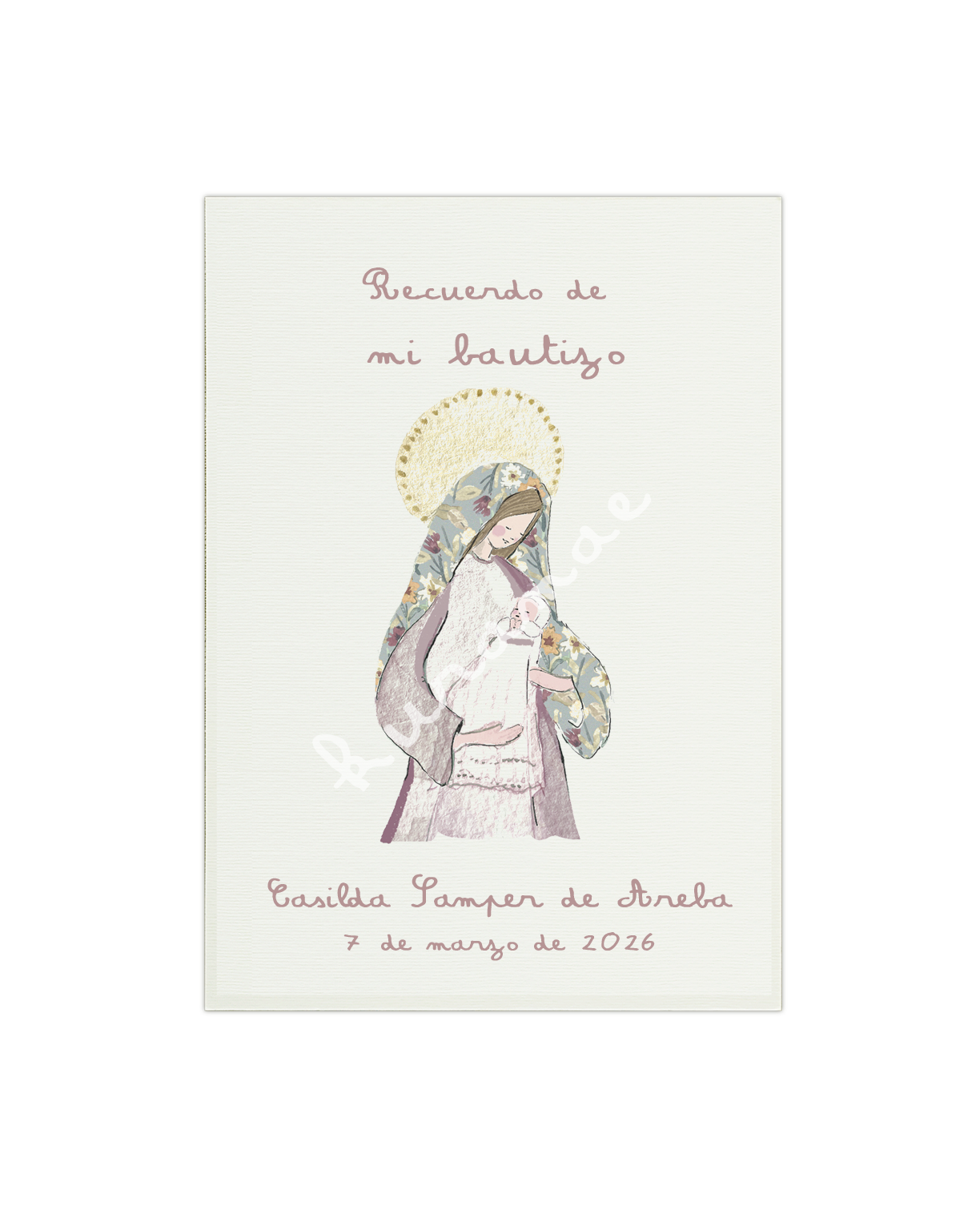 Recordatorio Bautizo Mantos Estampados