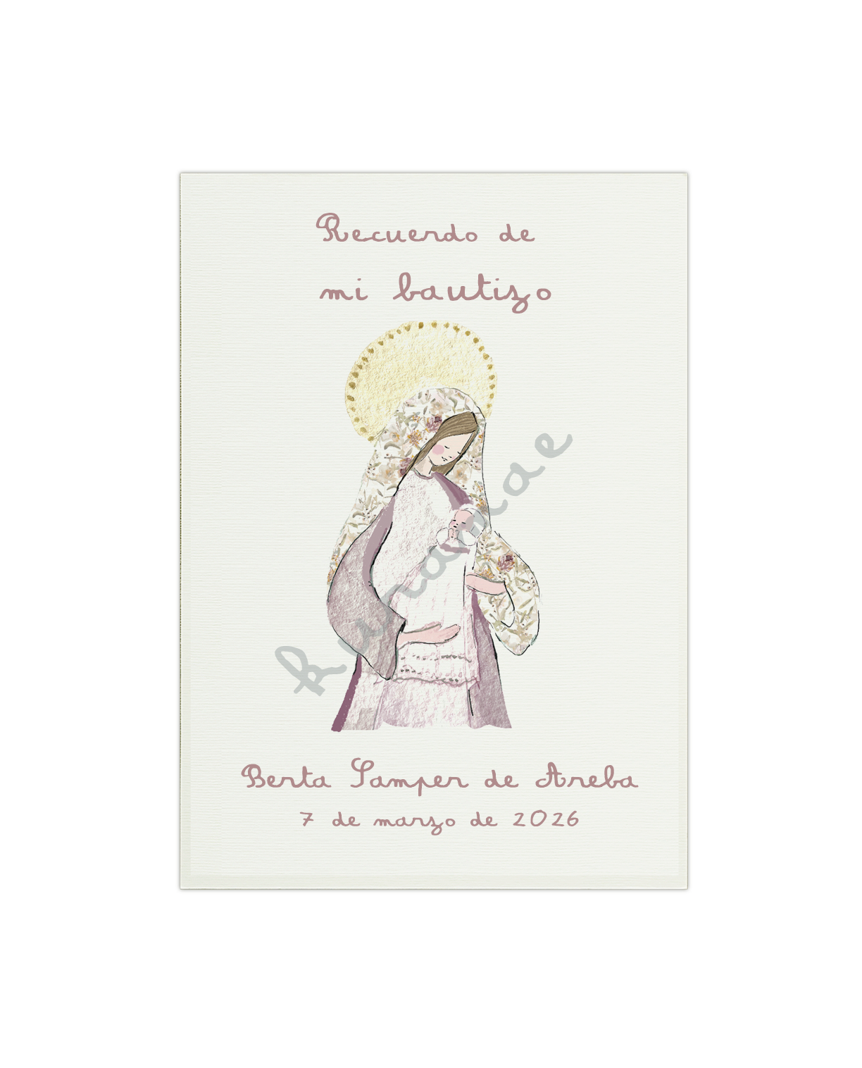 Recordatorio Bautizo Mantos Estampados