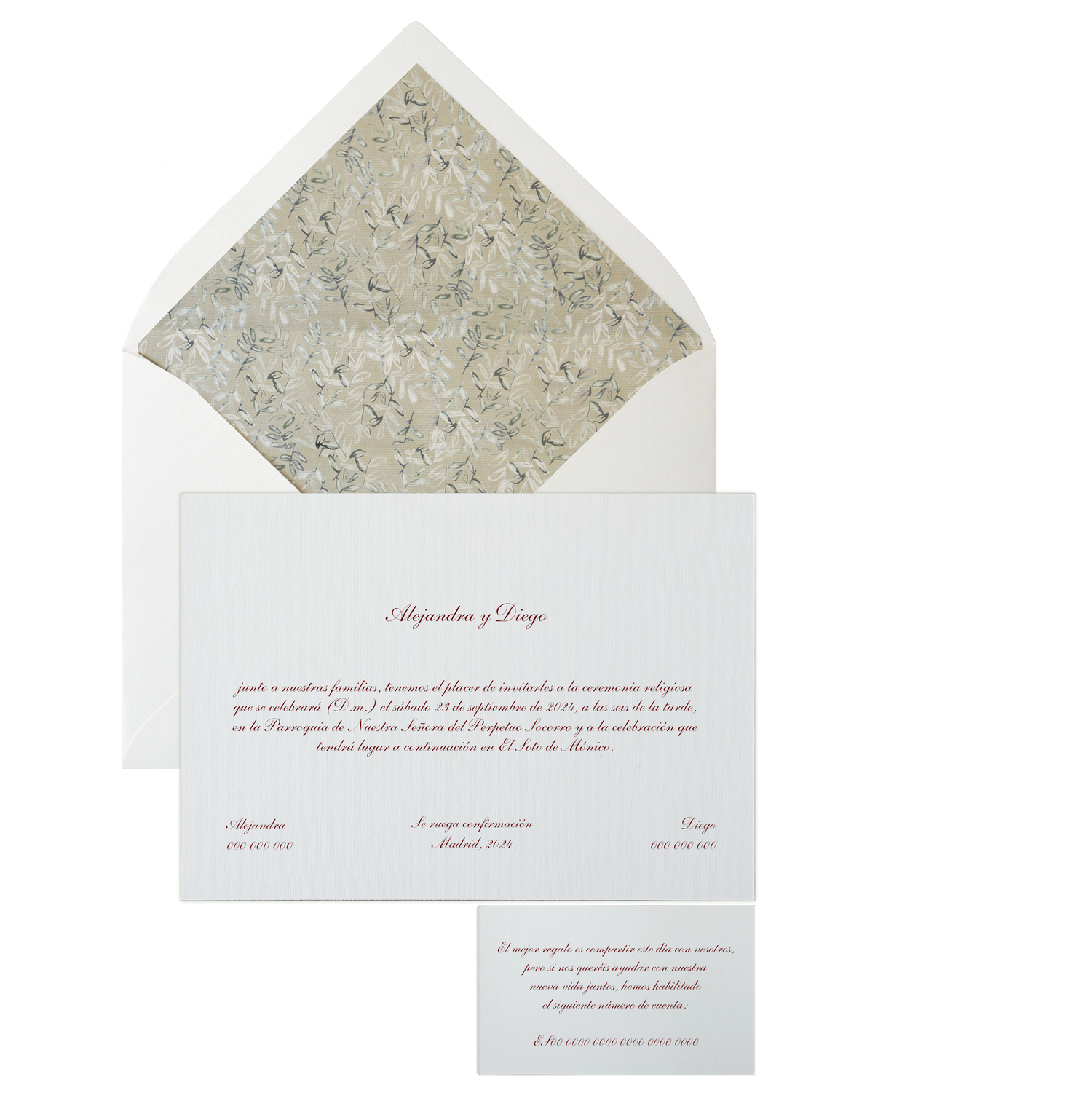 Invitación Pattern BORDEAUX OSCURO