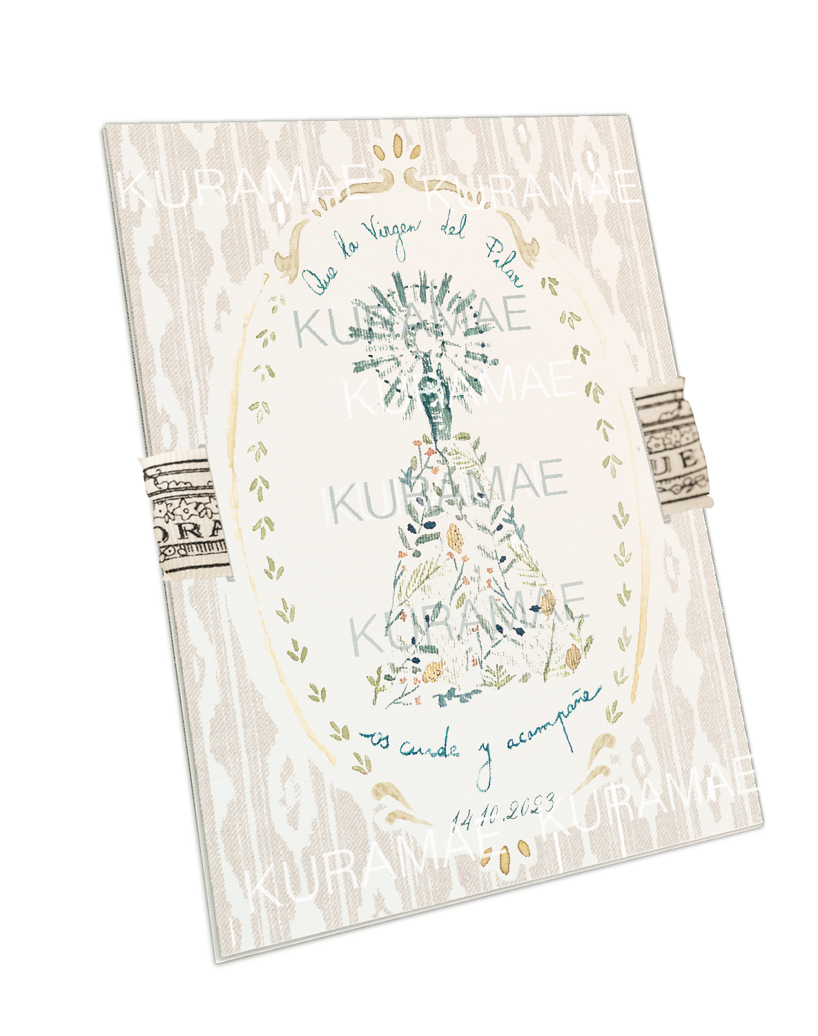 Estampa Virgen del Pilar Limones