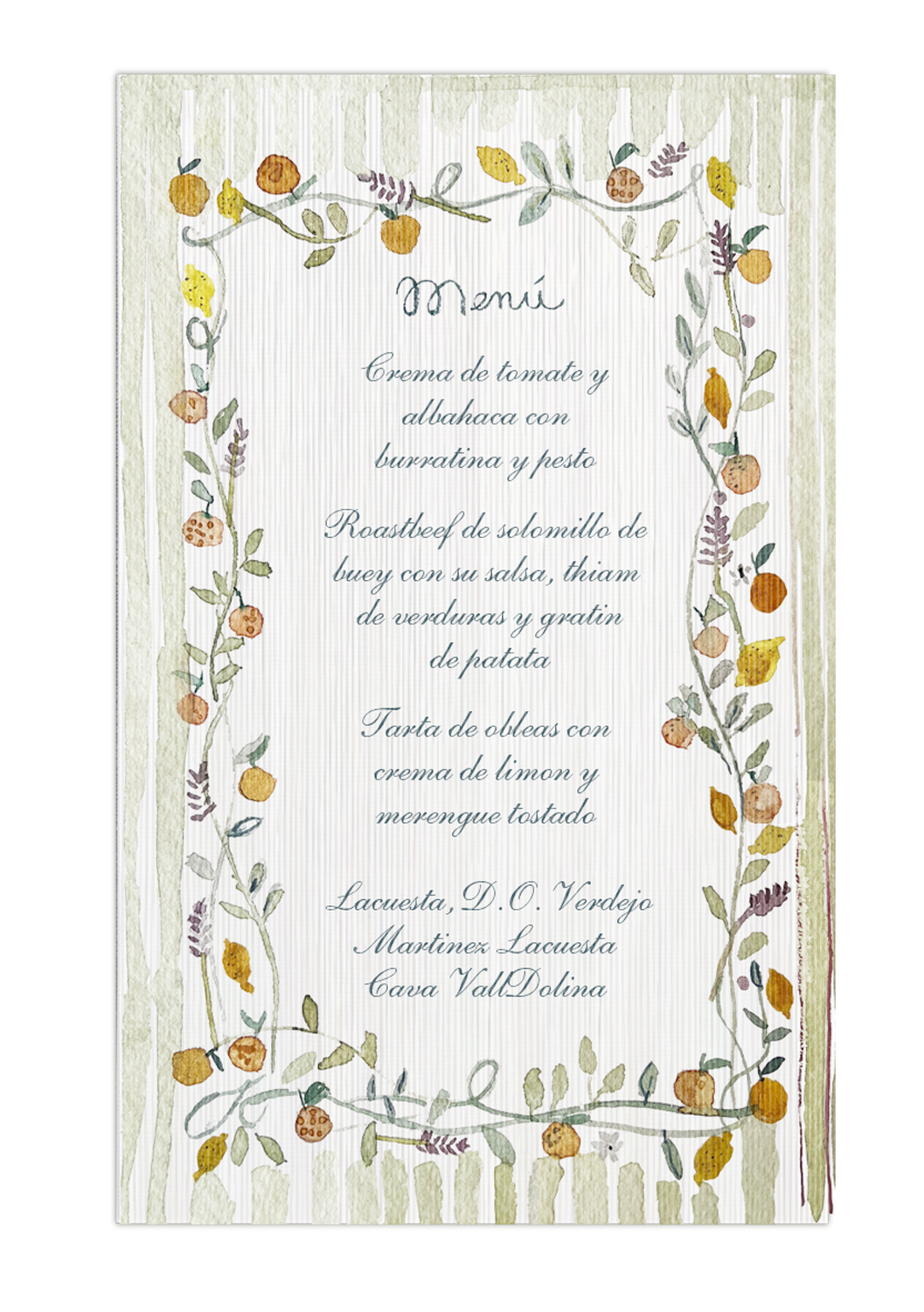 Minuta Pattern Naranjas y Limones