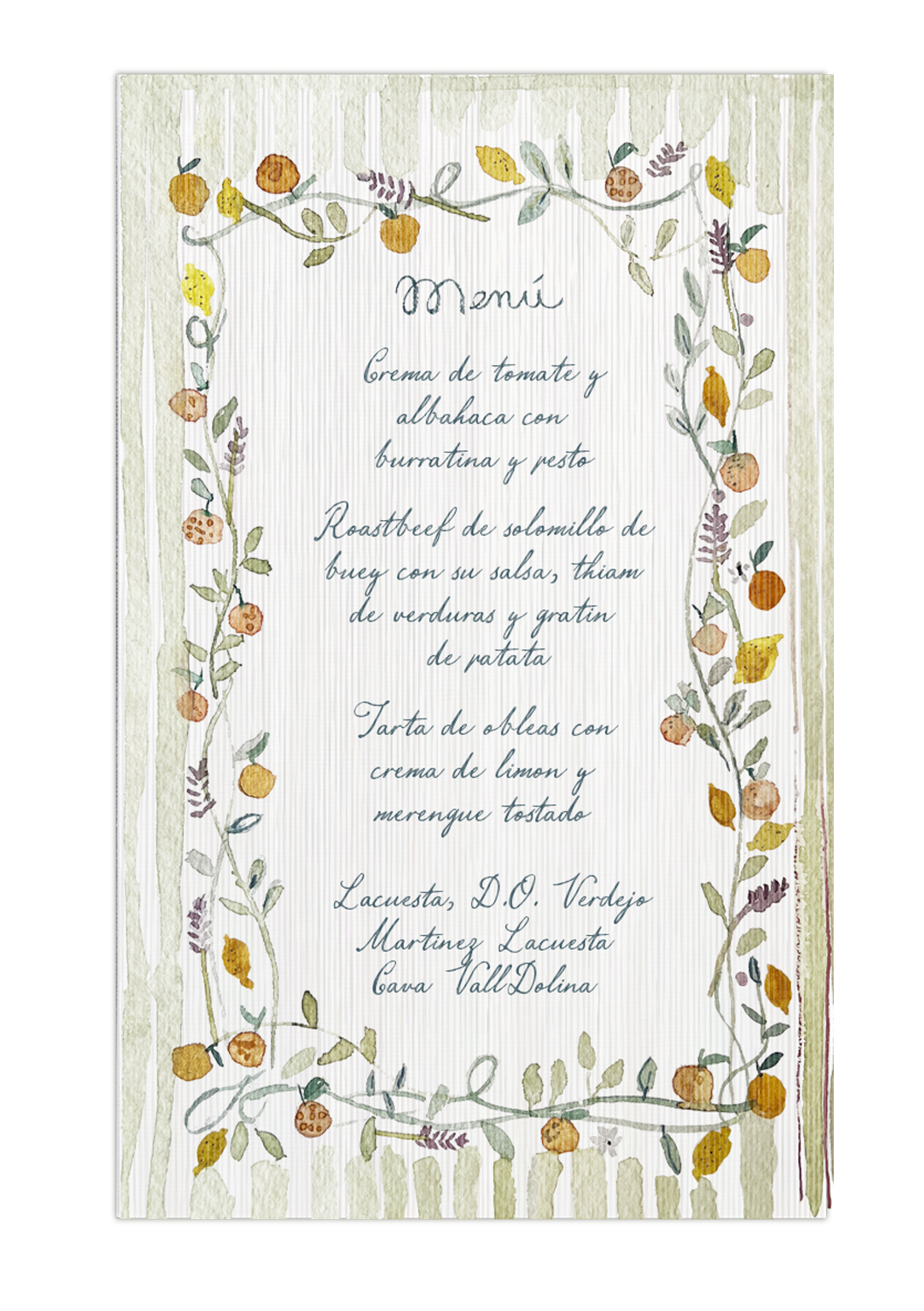 Minuta Pattern Naranjas y Limones