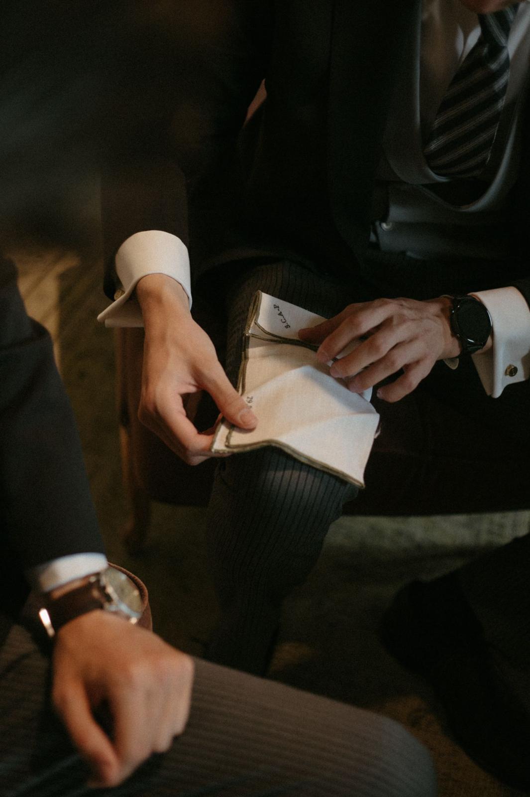 Set Pañuelos Iniciales Bordadas VERDE OLIVA