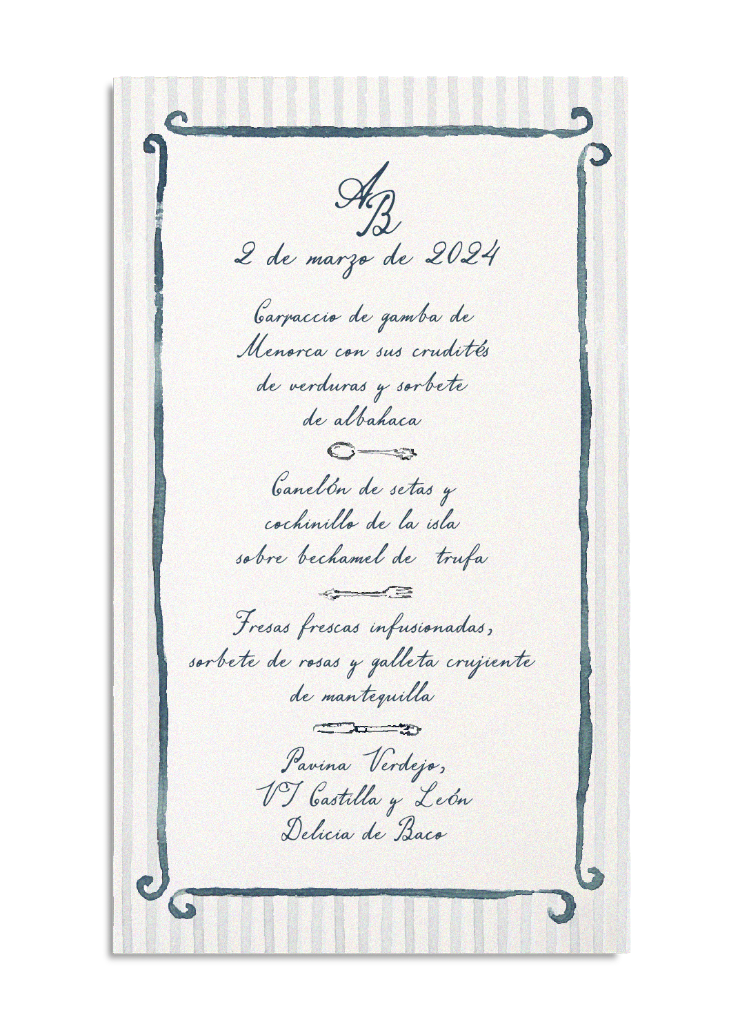 Minuta Pattern Rayas Azules