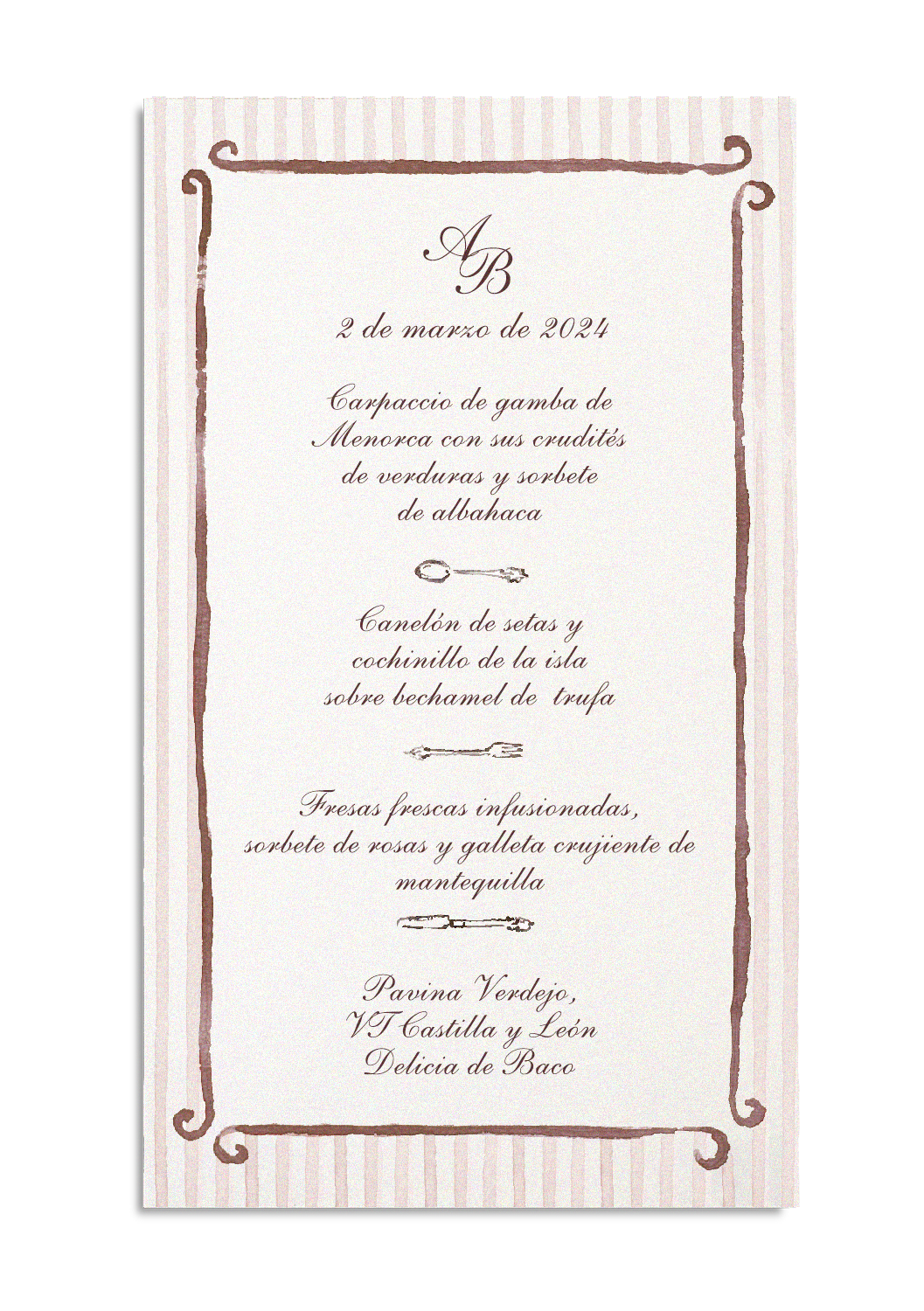 Minuta Pattern Rayas Burdeos