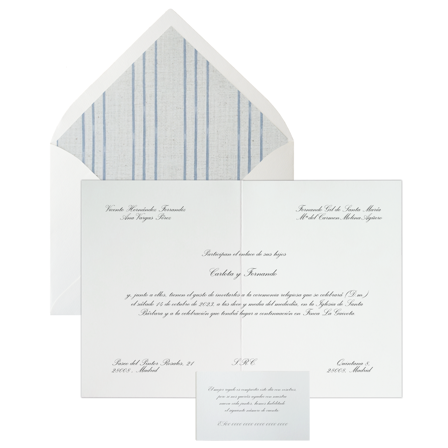 Invitación Pattern RAYAS AZULES